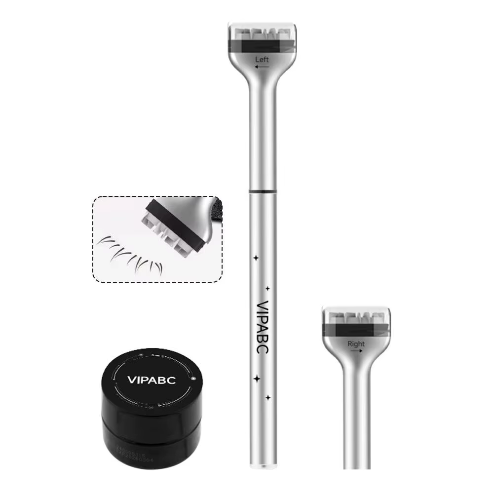 Reusable Eyelash Ink Seal Pen - 2-in-1 Lower Eyelash Stamp and Fast-Drying Liquid Eyeliner in Black and Brown for Natural Makeup Simulation